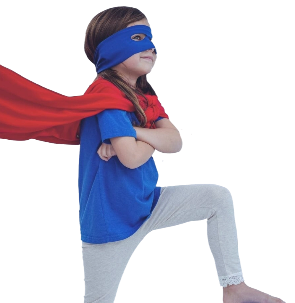 Empowering WordPress success – WP Services support symbolized by superhero imagery Young girl dressed as superhero symbolizing WP Services empowering WordPress clients